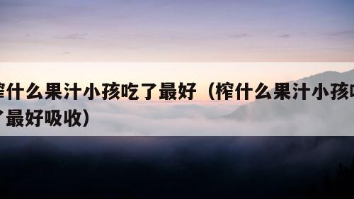 榨什么果汁小孩吃了最好（榨什么果汁小孩吃了最好吸收）