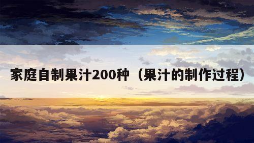 家庭自制果汁200种（果汁的制作过程）