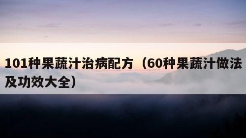 101种果蔬汁治病配方（60种果蔬汁做法及功效大全）