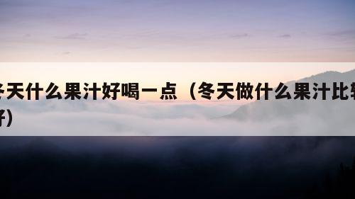 冬天什么果汁好喝一点（冬天做什么果汁比较好）