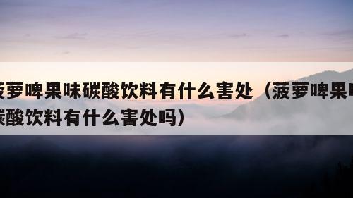 菠萝啤果味碳酸饮料有什么害处（菠萝啤果味碳酸饮料有什么害处吗）