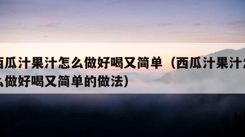 西瓜汁果汁怎么做好喝又简单（西瓜汁果汁怎么做好喝又简单的做法）