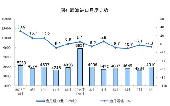 2024年8月份能源生产情况