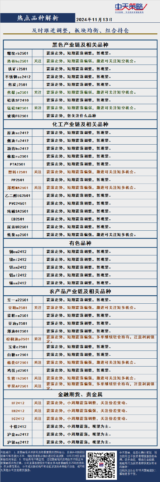 中天策略:11月13日市场分析